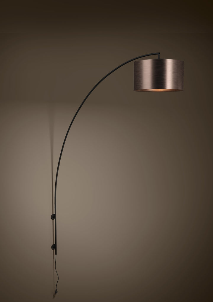 Wandleuchte Saganto 1 mit Dimmer (Touchdimmer) schwarz Kunststoff braun, kupfer 1X40W L:45 H:189 cm in