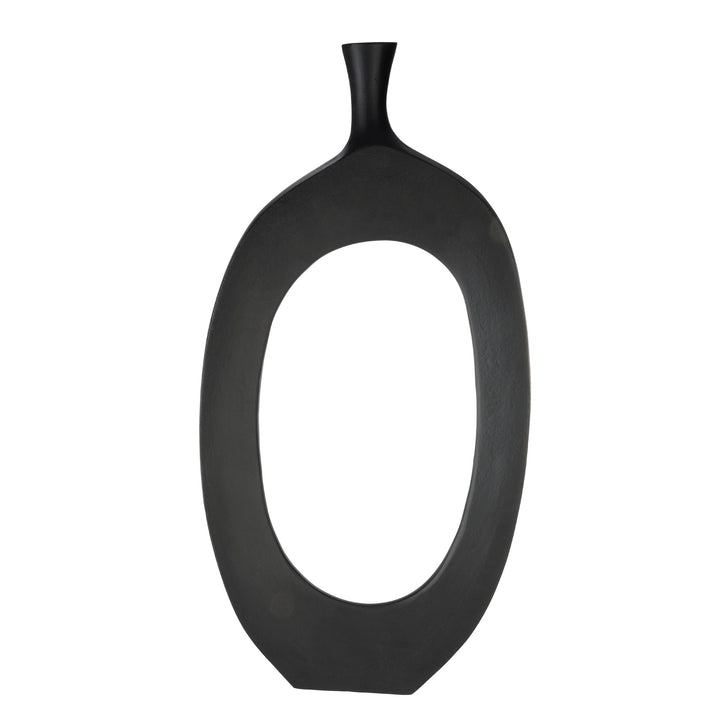 Metal vase Ankarefo black L:38,5 H:78,5 cm in