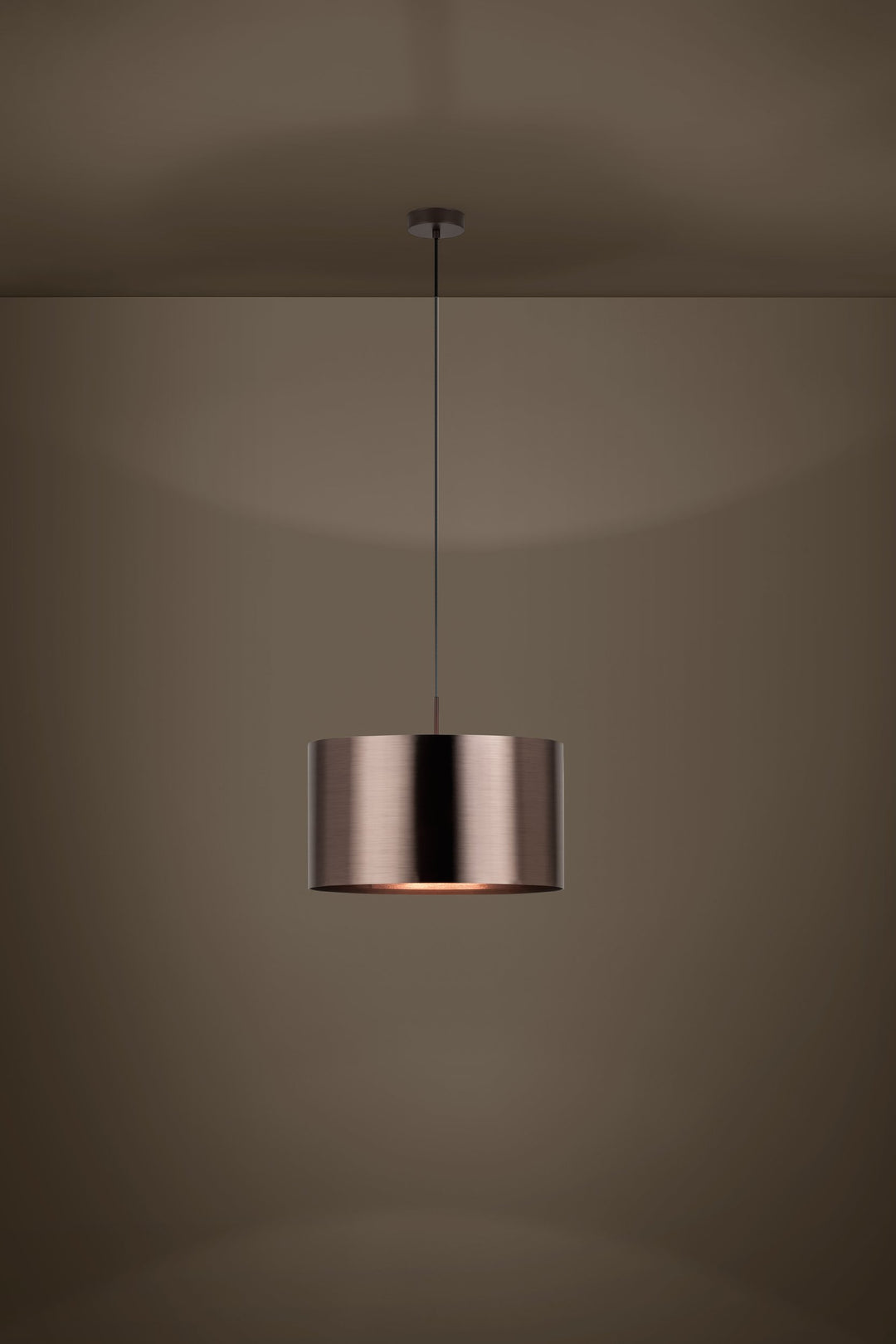 Hängeleuchte Saganto 1 braun Kunststoff braun, kupfer 1X60W H:110 Ø 45 cm in