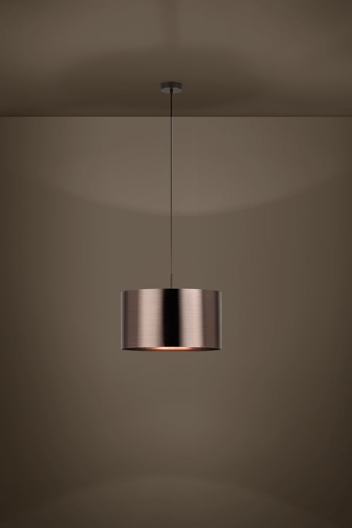 Hängeleuchte Saganto 1 braun Kunststoff braun, kupfer 1X60W H:110 Ø 45 cm in