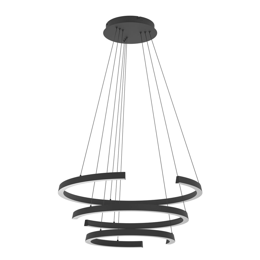 Hängeleuchte Labonete mit Fernbedienung   schwarz Kunststoff weiss 50W H:180 Ø 80 cm in