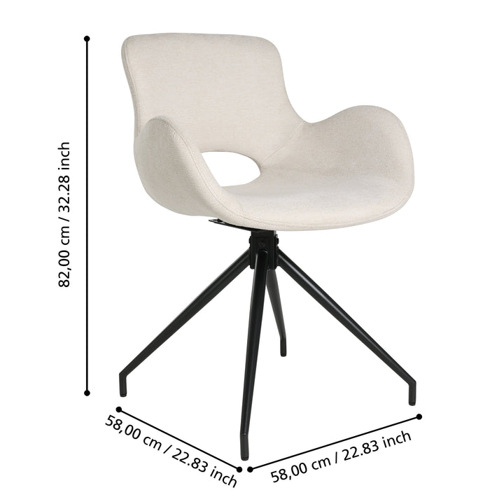 Stuhl Bulacan schwarz, creme  L:58 H:82 cm in
