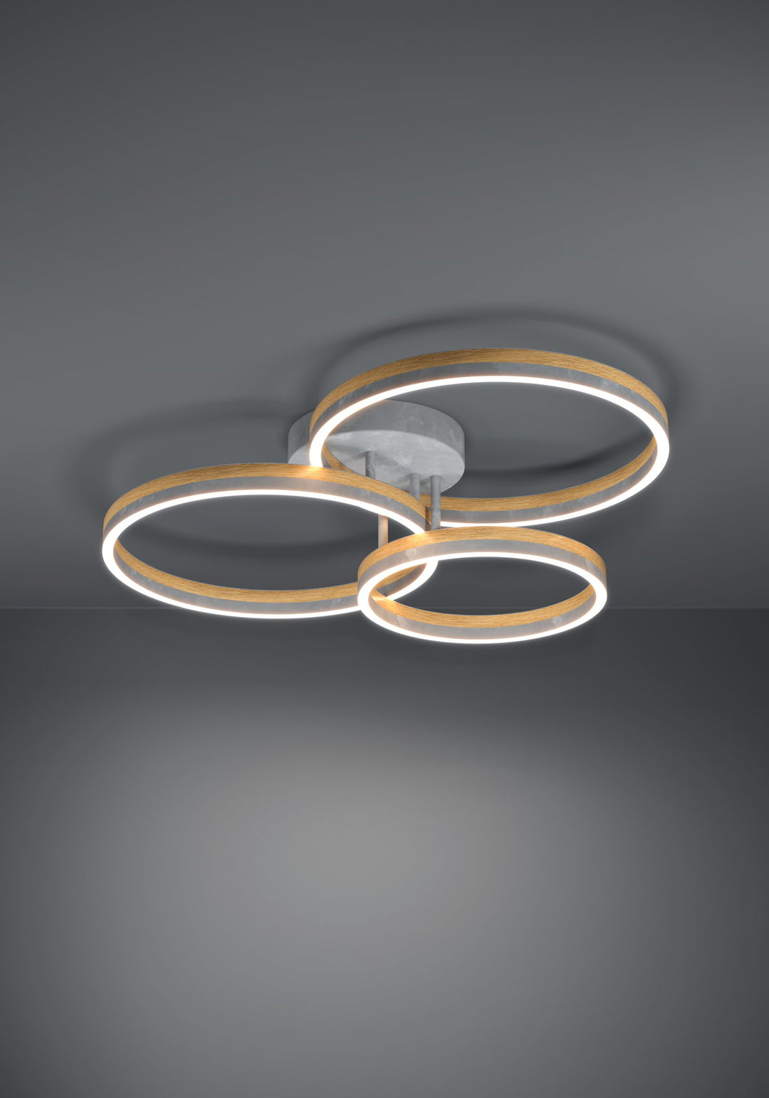 Deckenleuchte Cadinaro grau, braun Kunststoff weiss 1X12,5W und 2X15,5W L:73 H:14,5 cm in