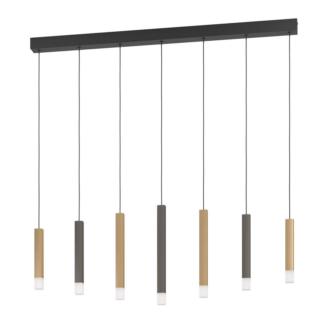 Hängeleuchte Estanterios schwarz, braun, gold Kunststoff satiniert 7X3,1W L:108 H:150 cm in