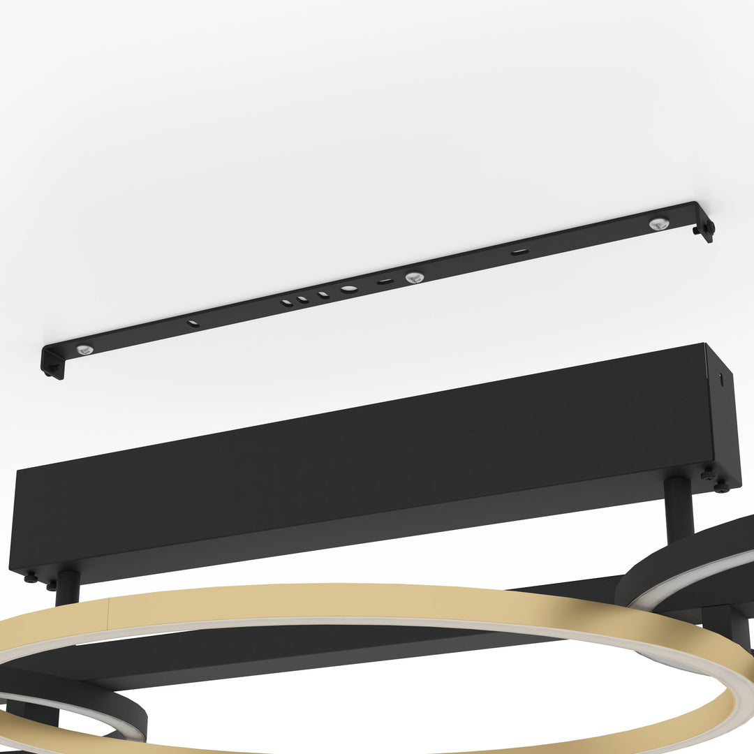 Deckenleuchte Lanacera schwarz, gold Kunststoff weiss 2X12,5W und 1X15,5W L:96,5 H:15,5 cm in