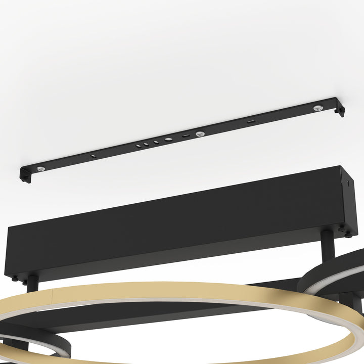 Deckenleuchte Lanacera schwarz, gold Kunststoff weiss 2X12,5W und 1X15,5W L:96,5 H:15,5 cm in