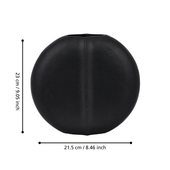 Metal vase Sominot black L:23 H:21.5 cm in