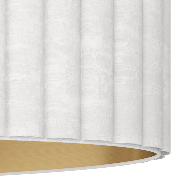 Hängeleuchte Tamaresco messing-gebürstet Samt weiss, gold 1X40W H:150 Ø 38 cm in