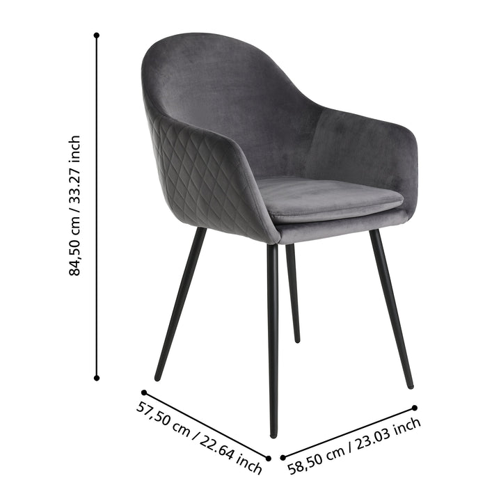 Stuhl Apalit grau, schwarz  L:58,5 H:87,5 cm in