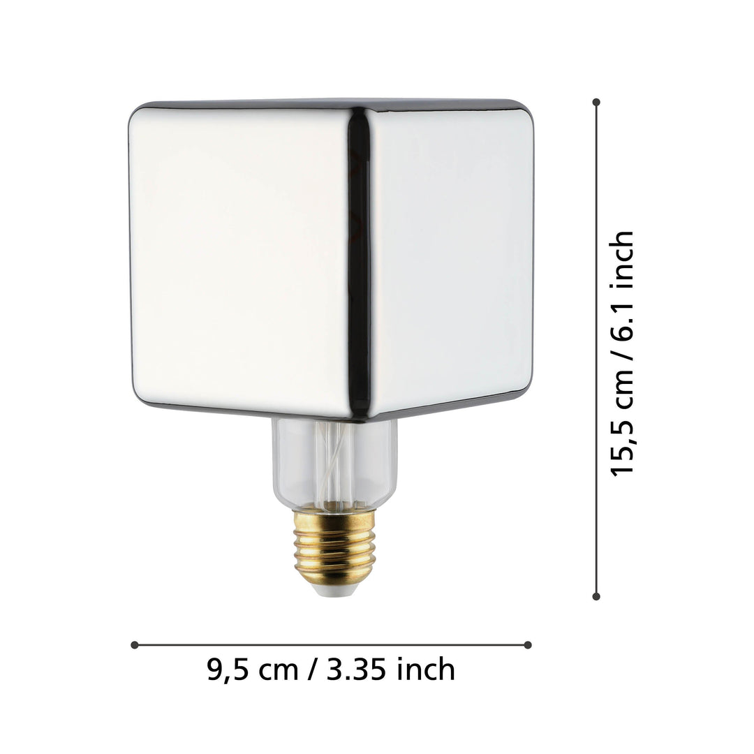 Light source Lm_led_e27 glass vaporized black-transparent 1X4W L:15,5 Ø 9,5 cm in