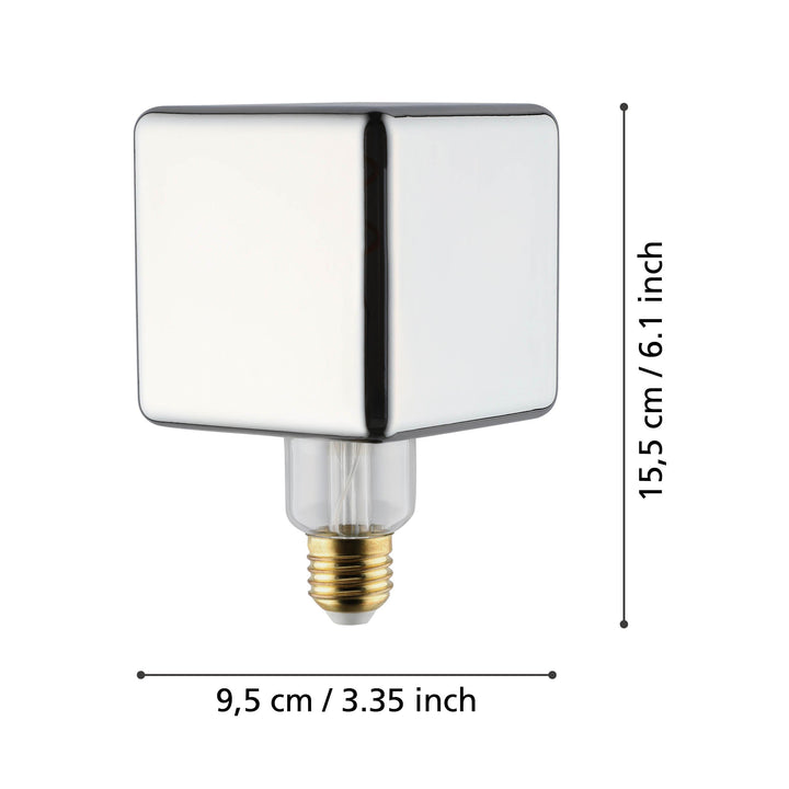Light source Lm_led_e27 glass vaporized black-transparent 1X4W L:15,5 Ø 9,5 cm in