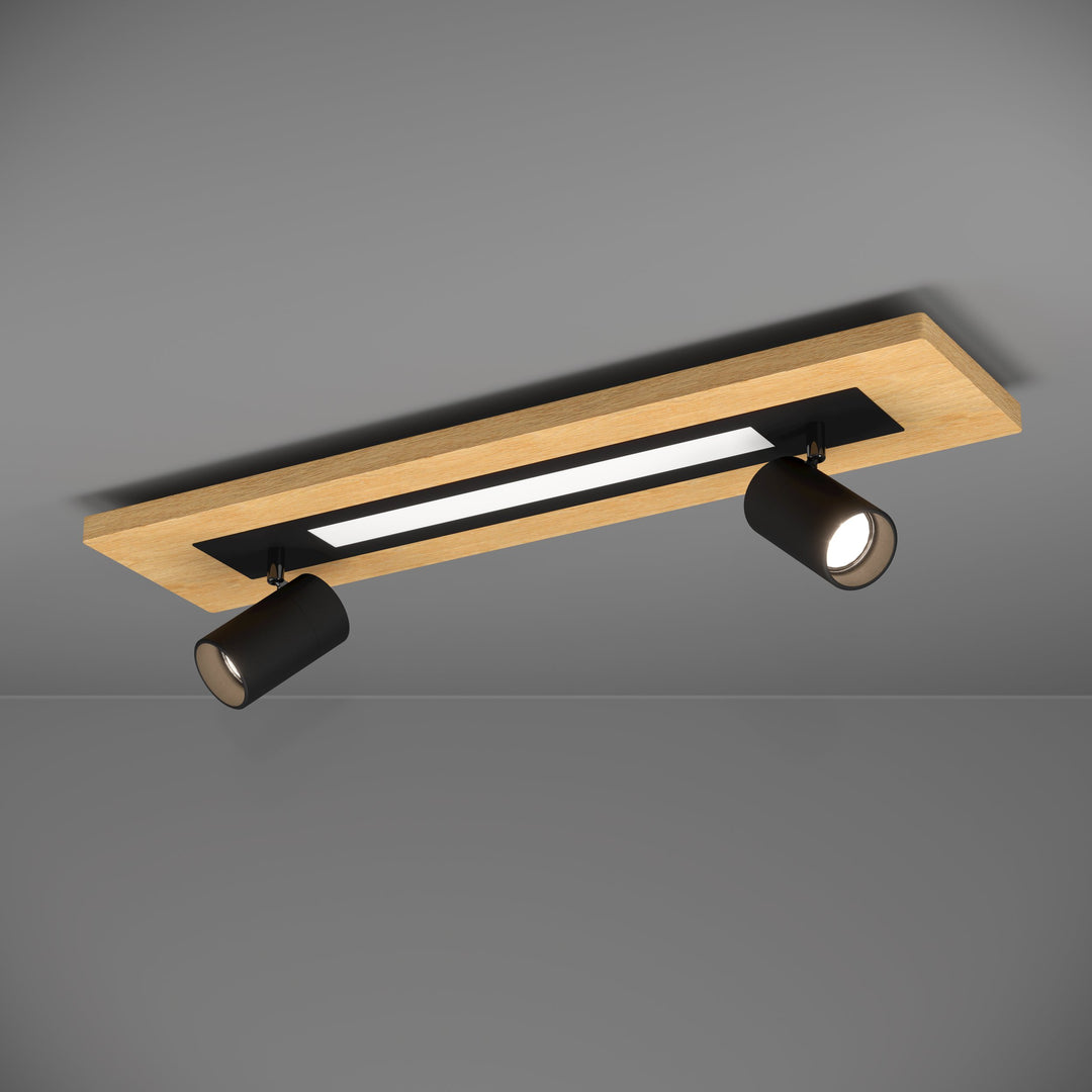 Deckenleuchte Torrestralle  braun, schwarz Kunststoff weiss 1X12W und 2X4,5W L:69 H:15 cm in