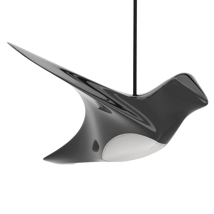 Hanging lamp Paratebueno black steel, plastic nickel-nero, satin 8X4,2W L:116 H:150 cm in